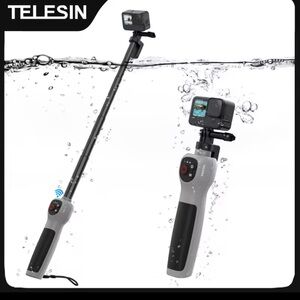Black and Gray Waterproof Selfie Stick for Action Cameras